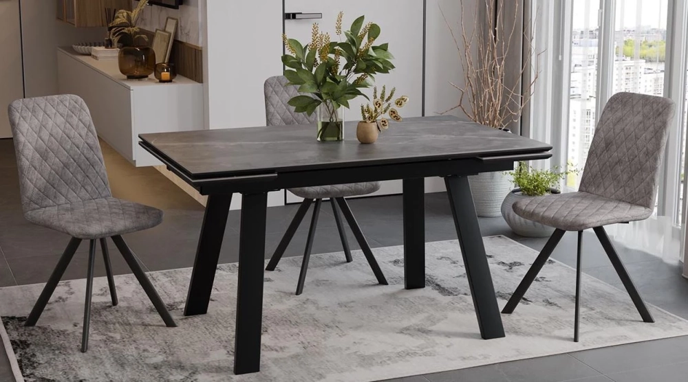 Фото ДЭКСТОН (Черный муар/Керамика матовая серый мрамор) - вид 7