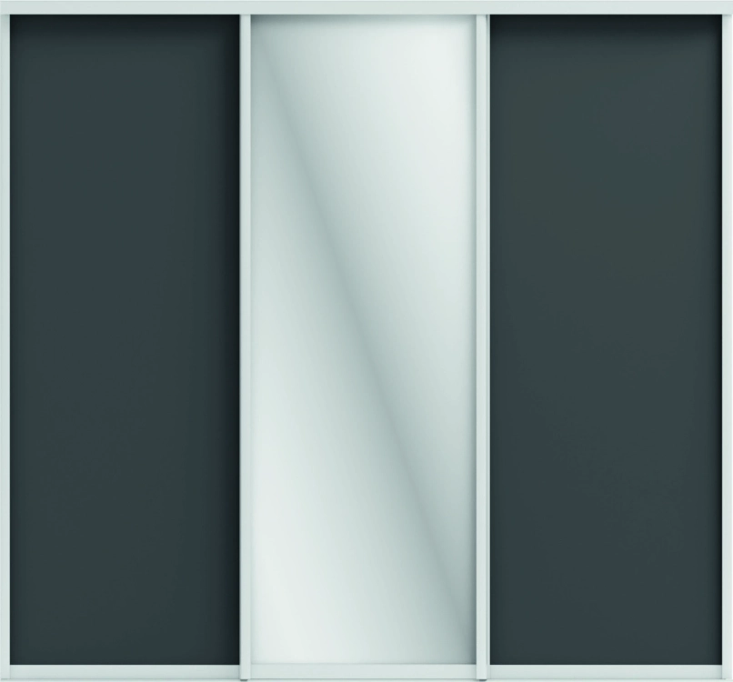 Фото ОРИОН (ЗЕРКАЛО/ЛДСП) (графит/профиль С хром) - вид 2