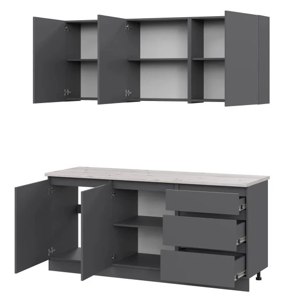 Фото АЙДЕН (серый графит/серый графит/ столешница сосна бискайская) - вид 5