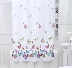 Штора для ванной "Бабочки", 180х180 см, полиэстер 2386016