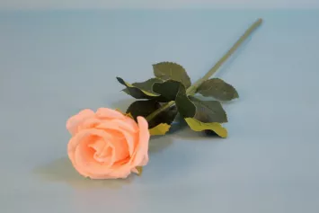 Цветок иск. Роза полузакрытая (персиковый) 55см