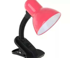 Лампа настольная Е27 с выкл. на зажиме (220В) розовая (108В) 739290