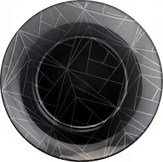 Тарелка "Linea Black" упрочненная 3 цв. 26 см. стикер