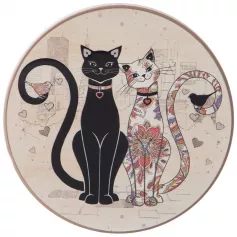 Подставка под горячее "Парижские коты" 11*11*1 см (кор=72шт.) (арт.358-1753)