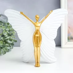 Сувенир "Девушка-бабочка" 25х8х20,5 см, белый с золотом 9304525