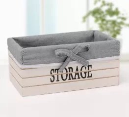 Корзина для хранения "Storage" деревянная прямоугольная 24х16х10 см, средняя, цвет белый 3954827