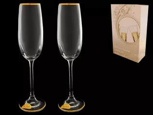 Набор бокалов для шампанского "Эсприт", "Золотая отводка", (2 шт*180 мл)
