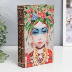 Сейф-книга "Девушка с цветами в волосах" 21х13х5 см, дерево, кожзам 7358998