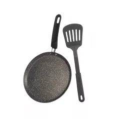 Сковорода блинная 22 см с лопаткой, черн., индукция (арт.НМ 7842)