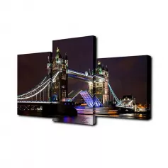 Картина модульная на подрамнике "Ночной лондонский мост" 26х50см