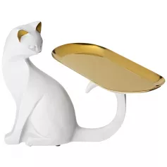 Подставка для мелочей "Кошка"18,5*7*18,5 см, бел. (арт. 146-1800)