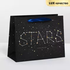 Пакет подарочный горизонтальный Stars MS 23x18×10 см 4243614