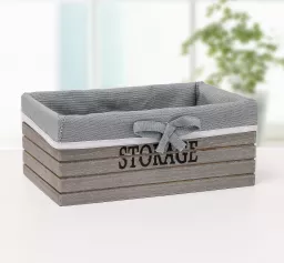 Корзина для хранения "Storage" деревянная прямоугольная 20х11.5х9 см, малая, цвет серый 3954831