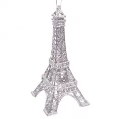Украшение ёлочное "Эйфелева башня" серебро, 16.5х7.5 см, полимер, SYYKLA-182111S (арт. 386327)