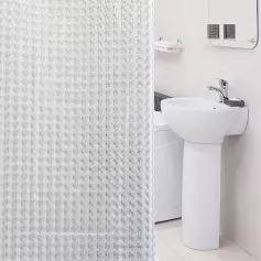Штора для ванной комнаты Tatkraft CHRYSTAL 3D 180x180cm (арт. 18851)