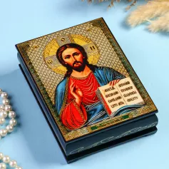 Шкатулка «Спаситель» 10×14 см, лаковая миниатюра 9188752