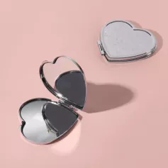 Зеркало карманное "Сердце" 7*6 см, серебро 266806