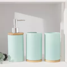 Набор для ванной "Натура", 3 предмета, цвет мятный 7354249
