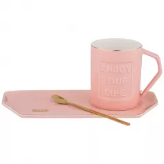 Набор чайный "Break time" на 1персону 3пр. 250мл, розовый (кор=36наб.) (арт.90-1035)