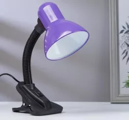 Лампа настольная на зажиме LED 750Лм светодиодная 8Вт 14xSMD2835 шнур 1,5м фиолетовый 5144901