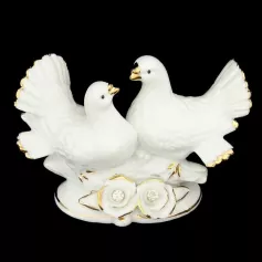 Сувенир "2 белых голубя" со стразами 9х12 см 459862