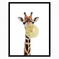 Постер в раме 30х40 Животные со жвачкой (Жираф) 230402101 (6)