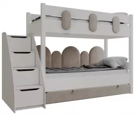 Диван-кровать двухъярусная №6 (800*1900) без матраса (кровать+м/э+тумба 4ящика)