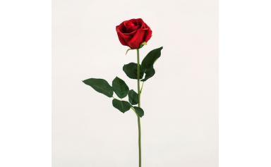 Цветок иск. Роза полузакрытая (красный) 55см